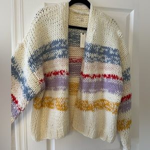 Anthropologie Grazia Striped Chunky Cardigan